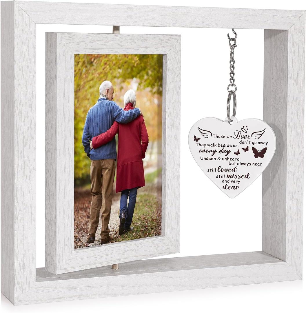 Sympathy Gifts for Loss of Loved One, Memorial Gift for Loss of Mom Dad Memorial Picture Frame, Bereavement Remembrance Condolence Funeral Grief In Memory of Loved One Gifts, Display Two 4x6 Photos (White)
