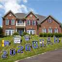Graduation Decorations 2026 Blue and Gold, 11 Pcs Graduation Yard Signs Class of 2026, 15" Large Shimmering Grad Signs for Lawn Garden Pathway, High School College Grad Party Decor Outdoor