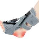 ANSUSIC Plantar Fasciitis Night SplintUpgrade 3 Adjustable Planter Facetious Straps,Support Relief Foot Drop Achilles Tendonitis(Gray1PC)