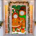 Christmas Photo Door Banner 35x71 Inch Gingerbread Backdrop Supplies Holiday Party Decorations Winter Background Scene Poster by Banner Photography Backdrop