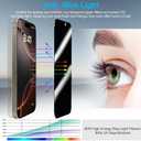 Fotbor [3+3 Pack Privacy Screen Protector for iPhone 16 Pro Max, 26 Anti-Spy & Blue Light Filter Tempered Glass with 3 Camera Lens Protectors, 3X Reinforced, Easy Alignment