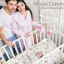 Muslin Crib Sheets,2 Pack Mini Crib Sheets for Girl Boy,52inx 28in Crib Mattress Sheet,Soft and Breathable.