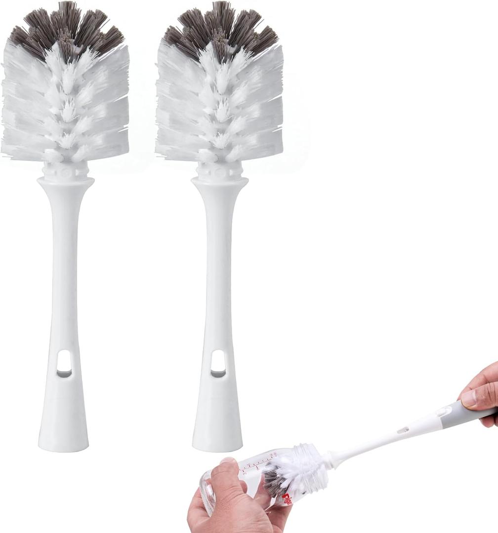 Bottle Brush Replacement Head Compatible with OXO,Flexible Dish Brush Refill Head Compatible with OXO,2PCS,Large Size(Brush Head Only,Handle Not Included)