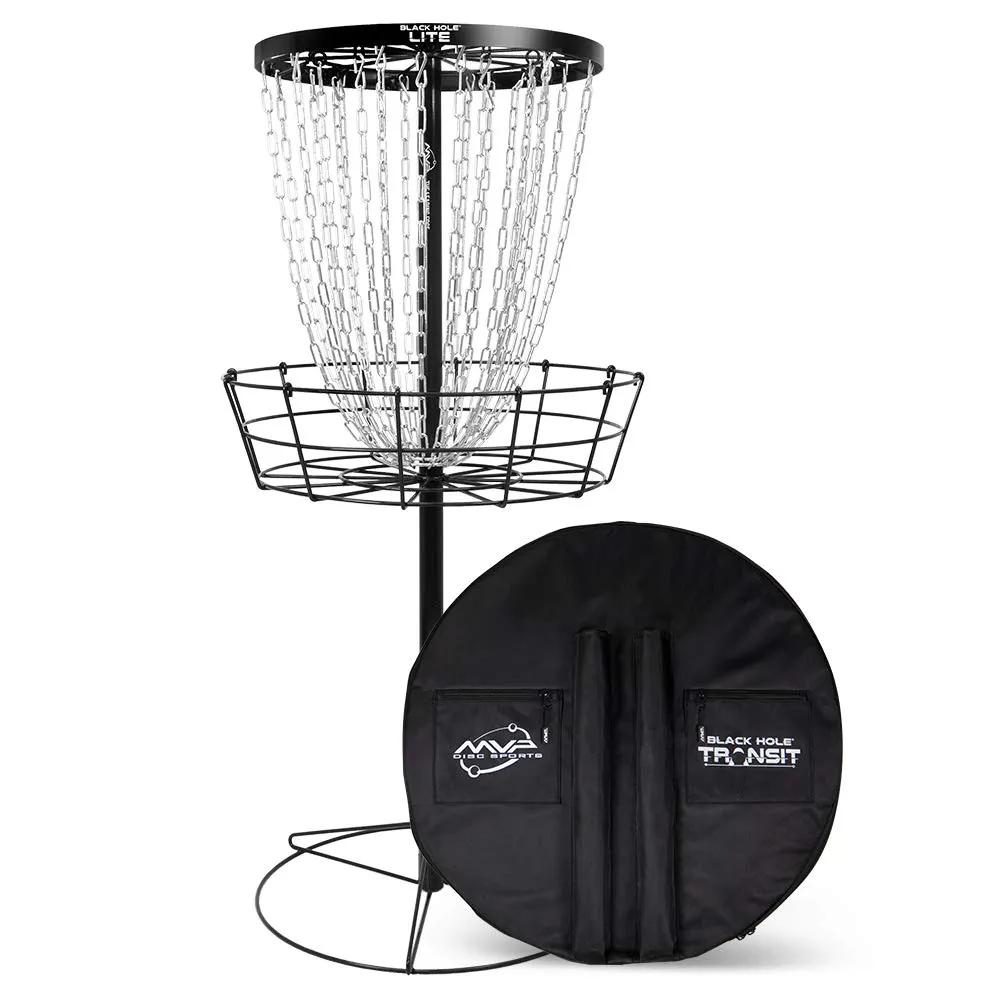 MVP Disc Sports Black Hole Pro HD 24-Chain Portable Disc Golf Basket with Transit Bag