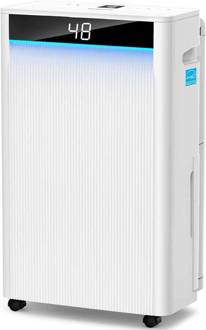 KeepGlad 80 Pints Energy Star Dehumidifier, 5,000 Sq.Ft for Whole Home & Basement, Compressor Dehumidifier with Drain Hose, Advanced Humidity & Moisture Control, Smart Auto Comfort Mode, Quiet