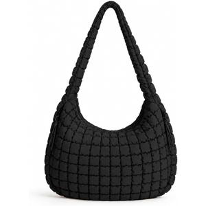 Large Puffer Shoulder Bag, Quilted Tote Bag for Women Puffy Crossbody Hobo Bag Handbags for Daily Use
