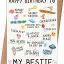 17 x Bestie Birthday Card,Best Friend Birthday Card Gifts for Women Sister, Bestie Birthday Gift, Friendship Birthday Card