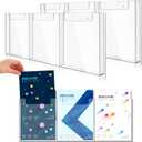 Sherr 2 Pcs Acrylic Brochure Holder Wall Mount, 8.5 x 11 Inches Clear Hanging Flyer Display Holder Plastic Pamphlet Stand for Magazine, Booklet, Bookmark (Three-slot)