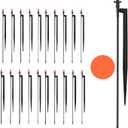 360 Degree Irrigation Sprinkler Heads: Micro Sprinkler Nozzle on 12 Inch Stake with 1/4" Tubing - Drip Spray Emitters for Garden Irrigation System (20 Pack)