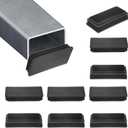 M METERXITY 10-Pack Tubing End Caps, 4 x 2 Inch Plastic Rectangle Hole Plugs Inserts for Chair Leg/Bar Stool/Fitness Equipment, Chair Glides Fence Plug Floor Protectors