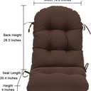 QILLOWAY Outdoor High Back Chair Cushion for Adirondack, All Weather Rocking Chair Cushions Thick Padded Replacement for Patio Furniture Set of 4,Coffee, 48in x 20in