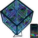 Infinity Mirror Hyper Cube Table Lamp, Desk Art Night Light, Color-Changing Music-Sync APP-Controlled Ambient Light for Gaming, Party, Home, Gift (6 Inches)