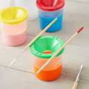 Juvale 12 Pack No Spill Paint Cups With Lids for Kids, Arts and Crafts Supplies for Classrooms (4 Colors, 3 x 3 In) - Paint Water Cup - No Mess Painting for Toddlers, 5.4 Ounces