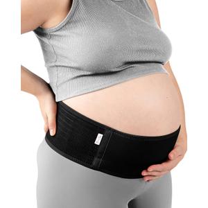 Jill & Joey Maternity Belt - Belly Band for Pregnant Women - Back Brace & Belly Support - Pregnancy Must-Have - Back Pain Relief (Black, Medium)