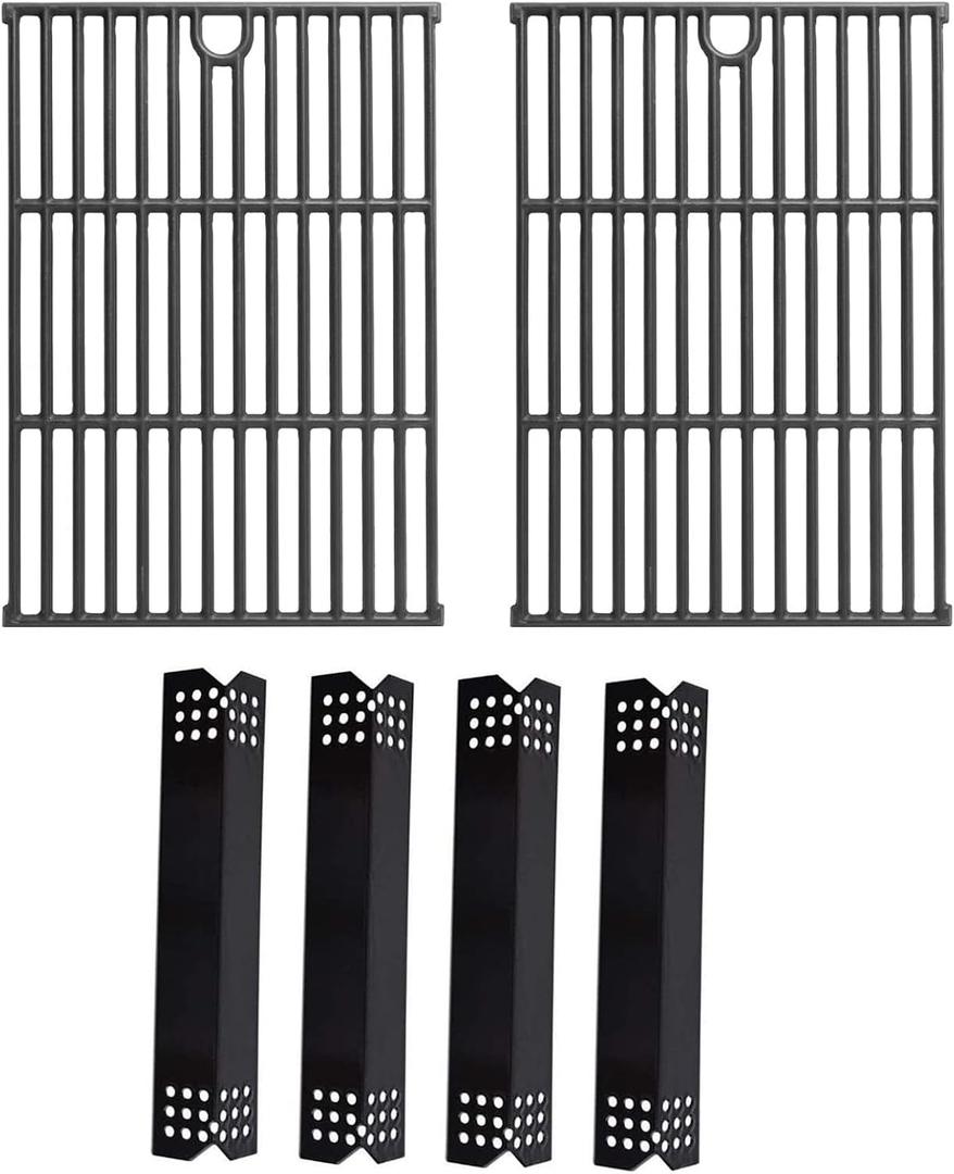 SafBbcue Grill Parts Kit for Nexgrill 720-0925P 720-0925 Replacement Parts 4 Burner, Grill Grates for Nexgrill 4 Burner 720-0925 Cast Iron, Porcelain Steel Grill Heat Plates for Nexgrill 720-0925P