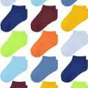Cooraby 15 Pack Kids' Half Cushion Low Cut Athletic Ankle Socks Boys Girls Ankle Socks