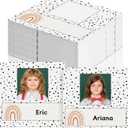 60 Pcs Boho Name Tags for Classroom with Photo Space Rainbow Kids Photo Nameplates for Desk Cubbies Name Tags Labels Colorful Back to School Classroom Decor for Desk Bins Cubbies Office (Watercolor)