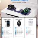 Iseyyox Charging Station for Mag Safe Apple - 3 in 1 Magnetic Foldable Wireless Charger Pad - Travel Charging Mat for iPhone 17 16 15 14 13 12 Pro Max Plus Watch & Airpods
