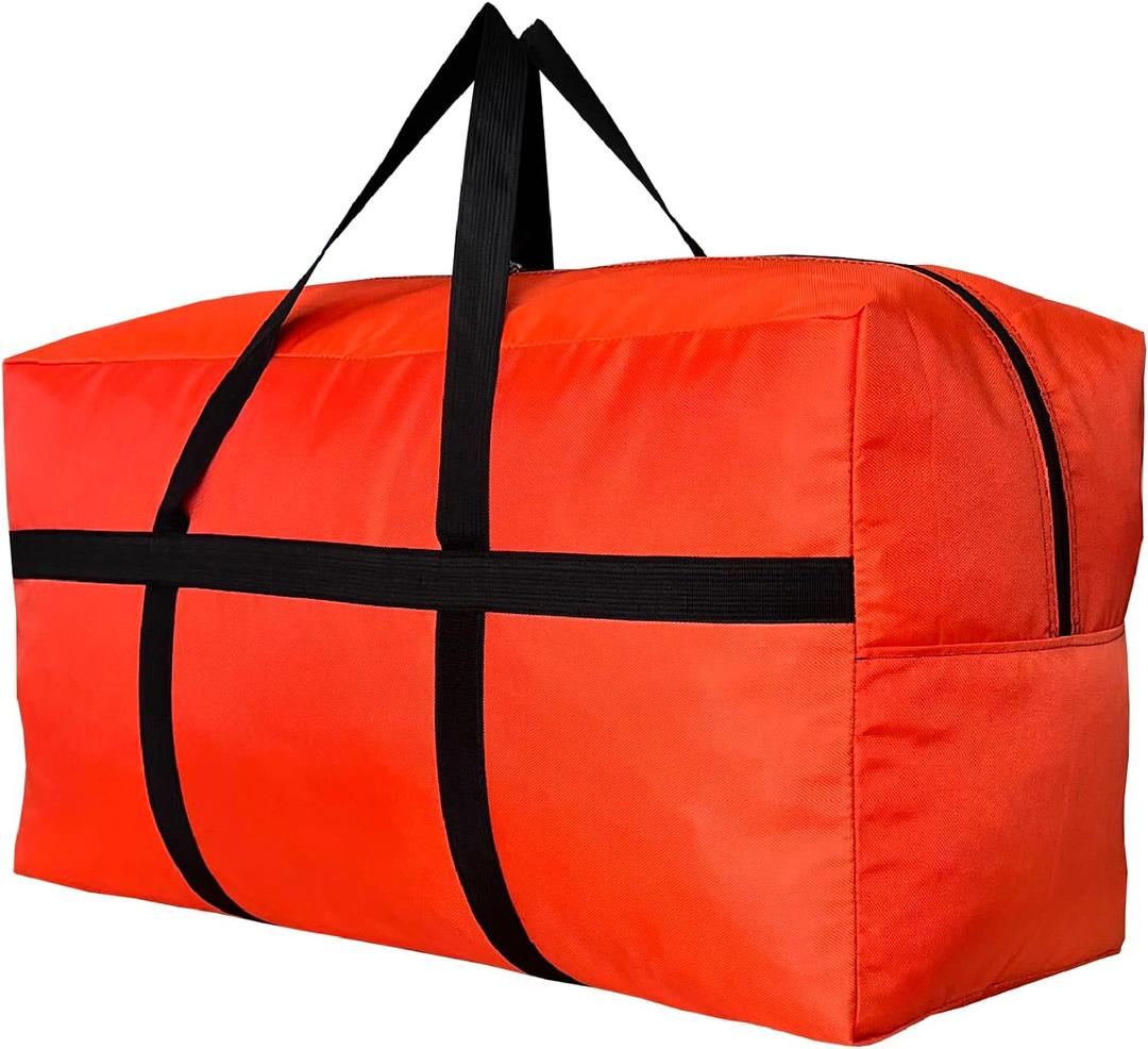 Extra Large Storage Duffle Bag for Travel, Black Oversized Giant Big Traveling Duffle Bag (Large-35"(L) X 11.8"(W) X 19"(H), UPG Orange)