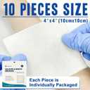 Ceeport Calcium Alginate Wound Dressing Pads, 4'' x 4'' Patches [10 Individual Pack], High Absorbency Dressing, Soft Wound Care Products, Comfortable & Gentle and Non Stick Gauze Pads for Wound Care