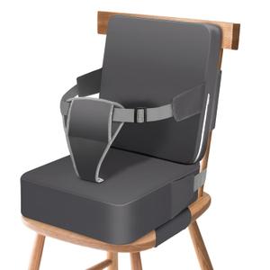 Booster Seat for Kitchen Chair, 2-in-1 Integrated Booster Seat for Dining Table with Backrest and Adjustable Straps - Non-Slip & Waterproof, PU Portable Toddler Eating Travel Baby Booster