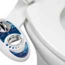 LUXE Bidet NEO 185 - Dual Nozzle, Self-Cleaning, Non-Electric Bidet Attachment for Toilet Seat, Adjustable Water Pressure, Rear & Feminine Wash (Blue)