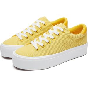 THATXUAOV Womens Platform Sneakers White Tennis Shoes Casual Low Top Fashion Sneakers (8)