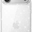 JETech Glitter Case for iPhone 17 Pro 6.3-Inch, Bling Sparkle Shockproof Phone Bumper Cover, Cute Sparkly for Women and Girls (Clear)