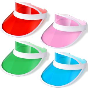 Jiuguva Unisex Plastic Sun Visors Hats Colorful Clear UV Protection Poker Cap for Men Women Sports Outdoor Golf Activities