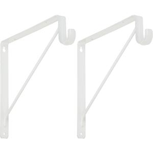 Stanley Hardware S822-094 108BC Heavy Duty Shel and Rod Bracket in White (Pack of 2)