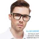 Large Bifocal Reading Glasses Men Oversized Blue Light Blocking Bifocals Readers 1.0 1.25 1.5 1.75 2.0 to 3.5  (Black)