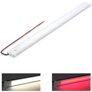 acegoo RV Dimmable Under Cabinet LED Lighting 12V Light Bar with Integral On Off Dimming Switch & Red Night Light, Screw Mount Hard-Wired CRI90+ (20 Inches Natural White)