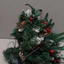 Prelit Christmas Urn Filler, 2 Pack Battery Operated Aritificial Outdoor Christmas Tree Urn Filler with Lights, Decorated Holiday Planters Xmas Pot Filler for Front Porch