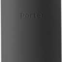 W&P Porter Glass Wide Mouth Bottle w/ Protective Silicone Sleeve | Charcoal 16 Ounces | On-the-Go | Reusable Bottle | Portable and Lightweight | Dishwasher Safe