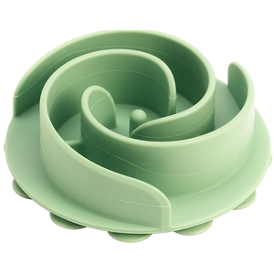 Slow Feeder Dog Bowls Insert, Bestalk Soft Silicone Slow Eating Feeder Insert with Suction Cups for Small, Medium and Large Dogs, Fit into Basic and Elevated Dog Bowls, Green