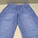 GREAIDEA Mid Rise Barrel Jeans for Women Wide Leg Mid Waist Cropped Cotton Pants Y2k Baggy Boyfriend Jeans with Pockets Dark Blue XXS