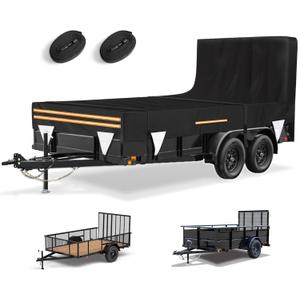 6 x 12 Windproof Utility Trailer Cover, 600D Waterproof Heavy Duty Cover with Rear Landscape/Tailgate Ramp with Windproof Ropes Fits 6 x 12 FT Trailers 6 x 12 Windproof Utility Trailer Cover, 600D Waterproof Heavy Duty Cover with Rear Landscape/Tailgate Ramp with Windproof Ropes Fits 6 x 12 FT Trailers