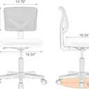 Sweetcrispy Small Office Chair, Ergonomic Low-Back Mesh Rolling Work Swivel Chairs with Wheels, Armless Comfortable Seat Lumbar Support for Home, Bedroom, Study, Student, Adults,Classic Orange