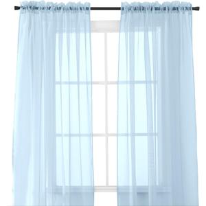 Elegant Comfort 2-Piece Sheer Panel with 2inch Rod Pocket - Window Curtains 40-inch Width X 84-inch Length, Light Blue