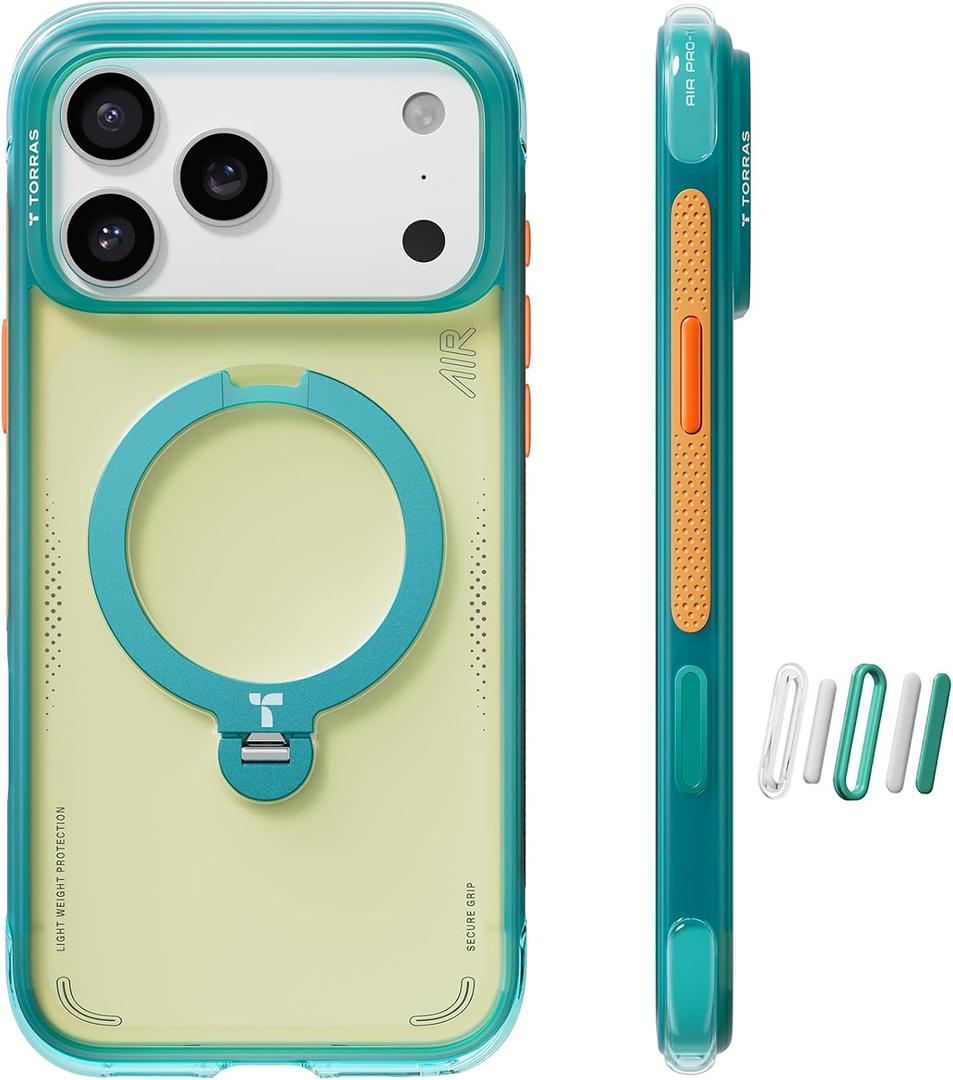 TORRAS Ostand Q3 Air for iPhone 17 Pro Case 6.3'' with Stronger Magnetic Stand, Fit for Magsafe, Airbags Miltary Protection, Camera Control for iPhone 17 Pro Case, Shockproof & Stylish, Dune Sky