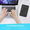LOONASA Bluetooth & 2.4G Number Pad, Rechargeable Wireless Numeric Keypad, Slim Silent 34-Keys External Numpad USB Keyboard Compatible for MacBook, iPad, iPhone, iOS, Laptop, Windows, Android, PC