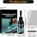 3PC Windshield Crack Repair Kit, 2025 Upgrade Cracks Gone Glass Repair Kit,Premium Car Quick Fix Windshield & Glass Repair Tools, Windshield Crack Repair Fluid Automotive Windscreen Tool (EXP 06/06/28)