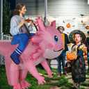Axolotl Inflatable Costume Halloween Blow Up Costume adult axolotl costume for Holiday Party Cosplay Pink (Pink)