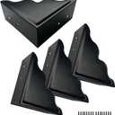 Large Metal Corner Guards 3.7 x 3.7 x 1.5 Inch Set of 4, Decorative Black Corner Protector for Vintage Industrial Wooden Furniture Tables, Barn Doors, Wood Frames, Boxes, Angle Edge Protection
