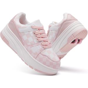 Roller Skate Shoes for Kids Girls Boys Detachable 2 Wheel Fashion Sneakers Casual Walking Skate Sneaker Suitable for Beginners