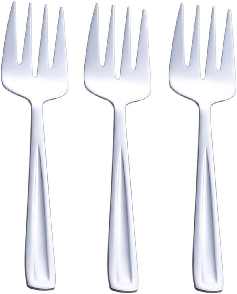 GoGeiLi Stainless Steel Large Serving Fork Set, 9.5-inch Big Serving Fork for Party, Banquet, Buffet, Dishwasher Safe, Set of 3