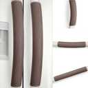 Refrigerator Handle Covers, 5 PCS, Adjustable Appliance Handle Covers, Keep Your Kitchen Clean, Microwave Oven Stove Dishwasher Handle Protector, Non Slip Fridge Handle Cover (Dark Brown)