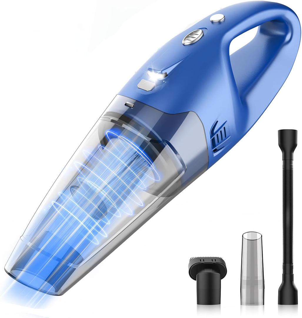Handheld Vacuum Cordless Rechargeable, 1.5lbs Lightweight Hand Vacuum Cordless Rechargeable for Car and Home, Mine Portable Vacuum