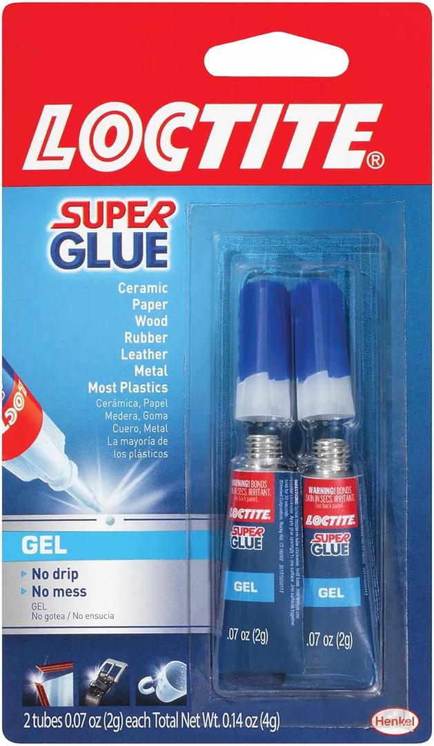LOCTITE Gel Tube 2 -Pack 2-gram Gel Super Glue & 5 oz Krazy String & Nano Magic Screen Cleaning 30 Pack Wipes & Buffalo Industries Cotton Tack Cloth