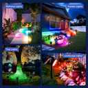 Solar Color Spot Lights Outdoor, 7 Modes Colored Halloween Christmas Solar Lights Outdoor, 35 LED Color Changing Landscape Lighting Waterproof IP65 Spotlight for Holiday Decorations, 4 Pack